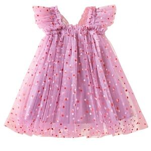 Pink and Red Polka Dot Dress